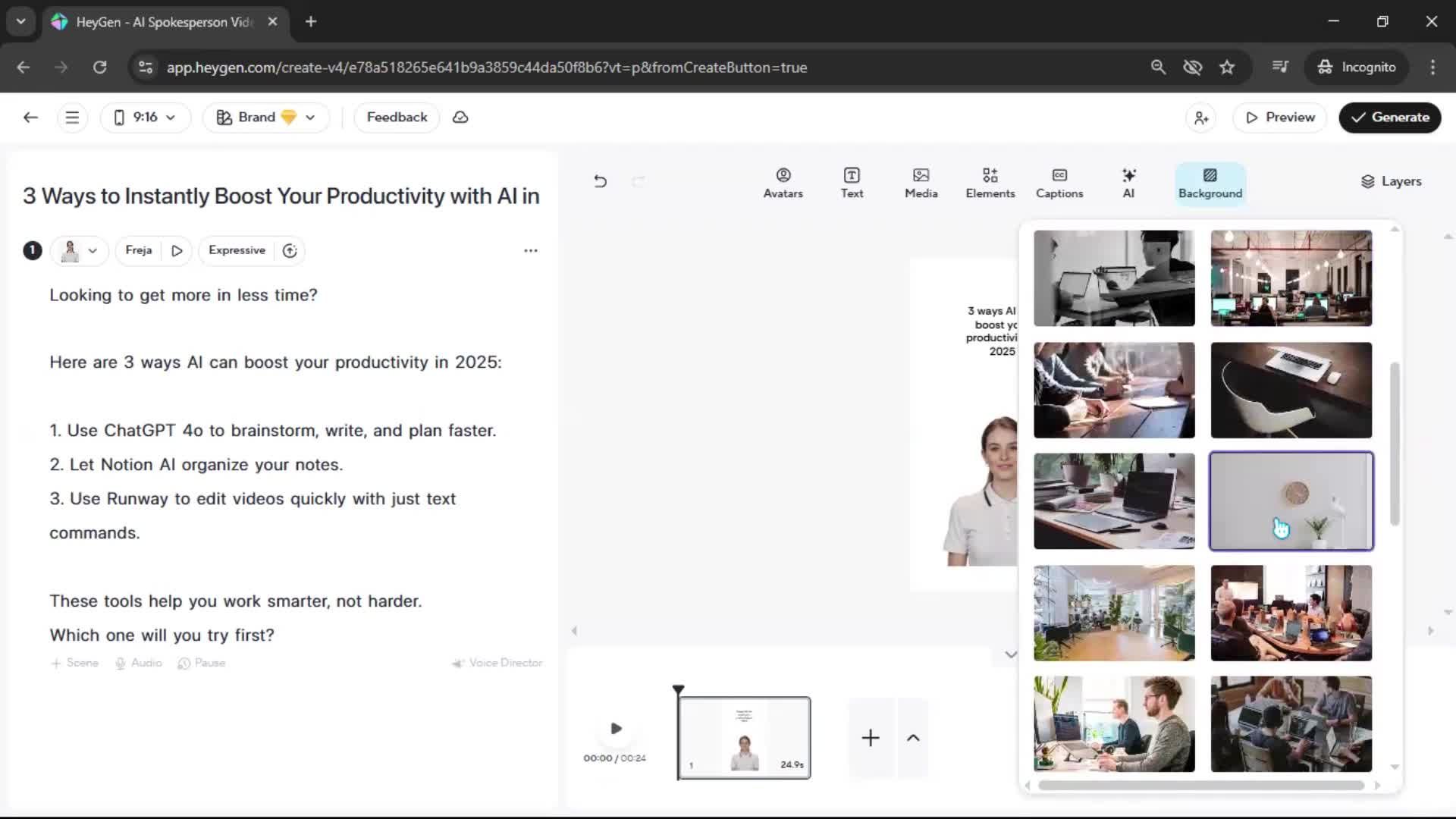Creating a video screenshot
