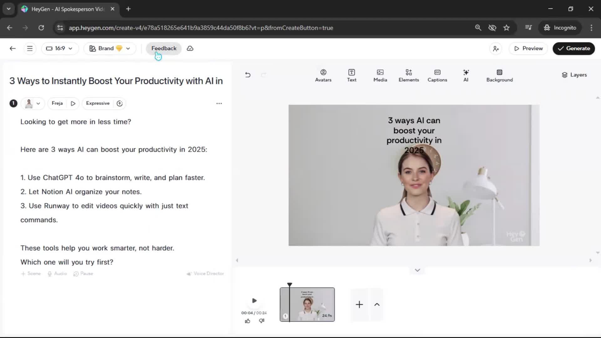 Creating a video screenshot