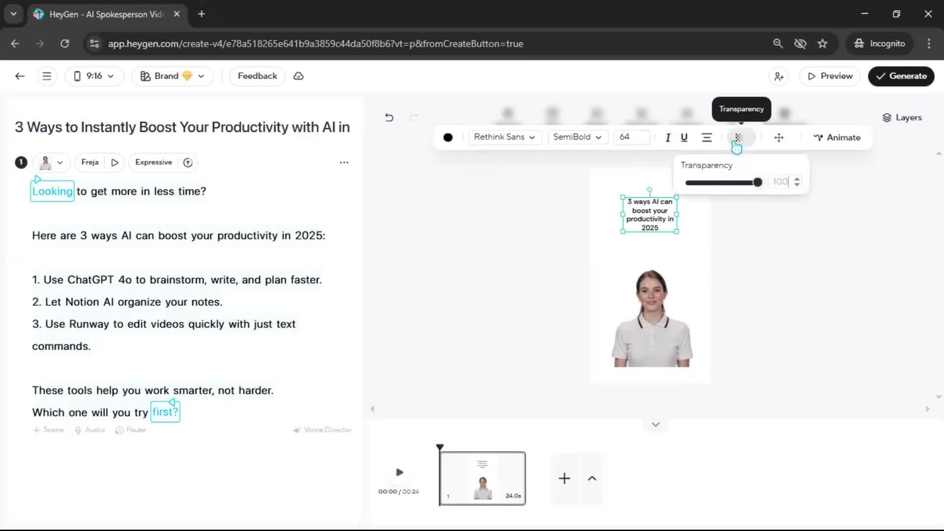 Creating a video screenshot