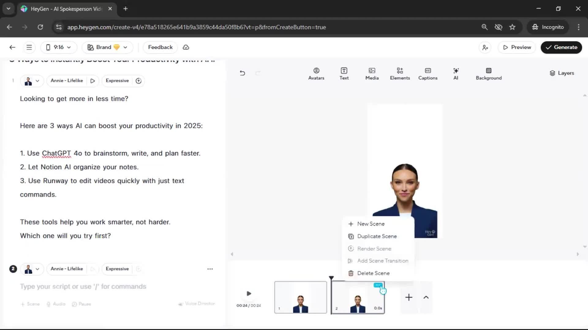 Creating a video screenshot