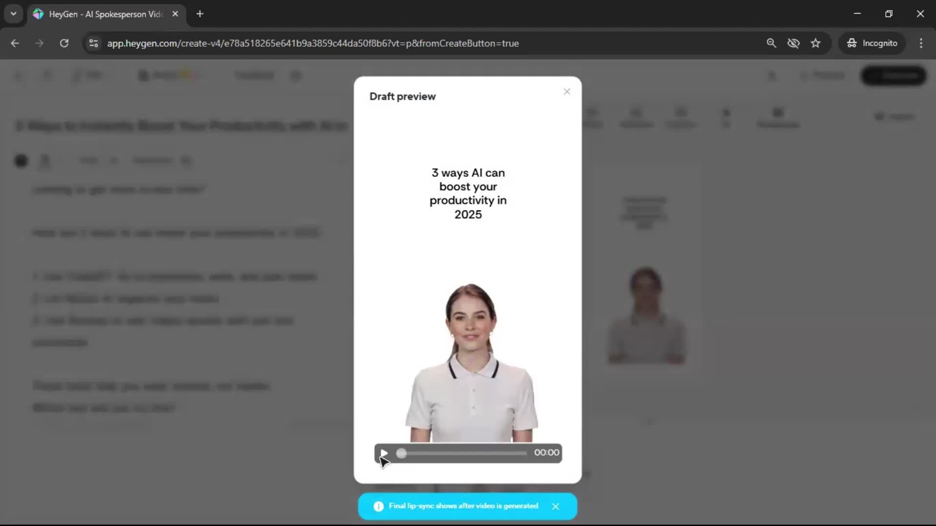 Creating a video screenshot