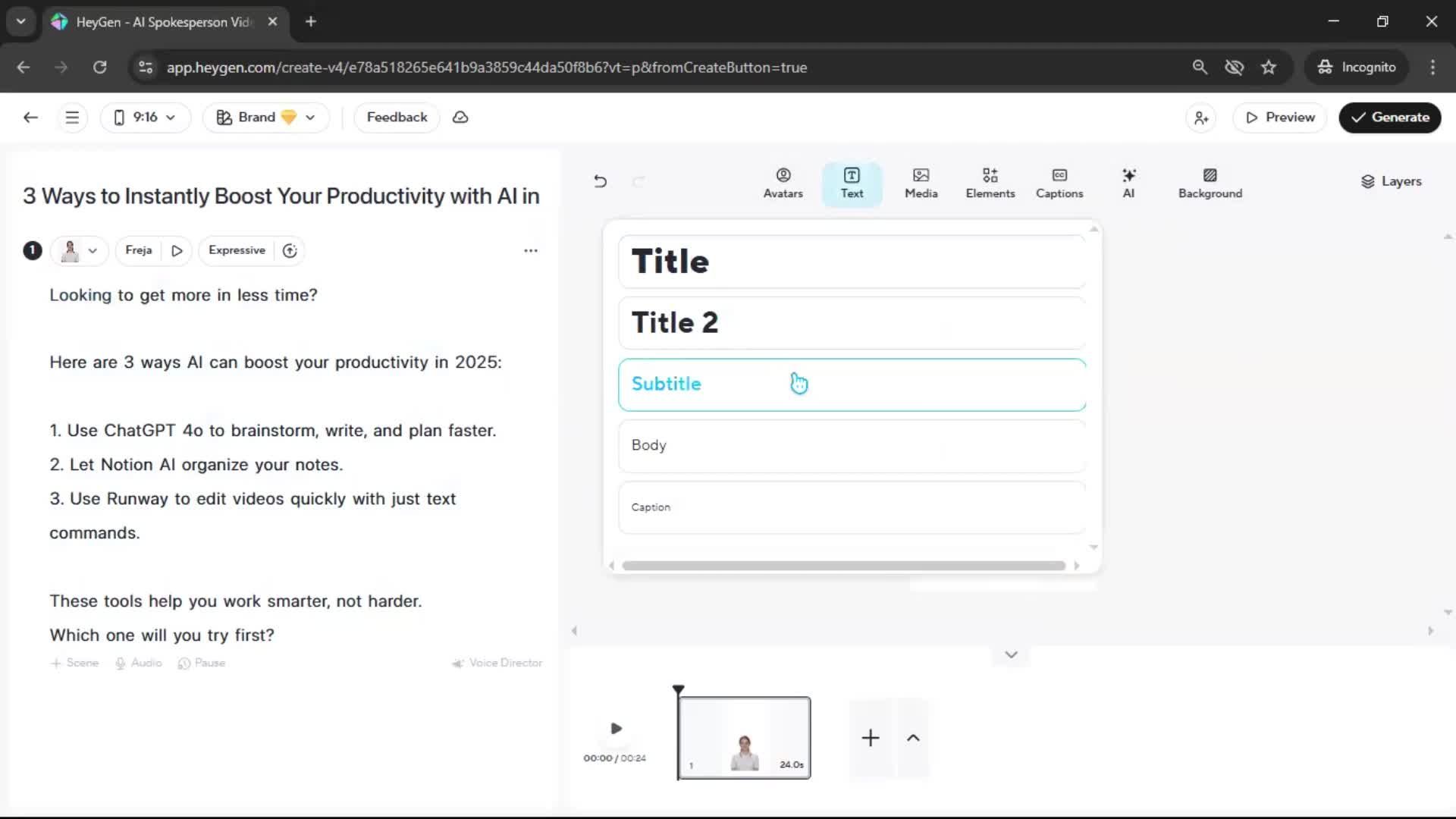 Creating a video screenshot