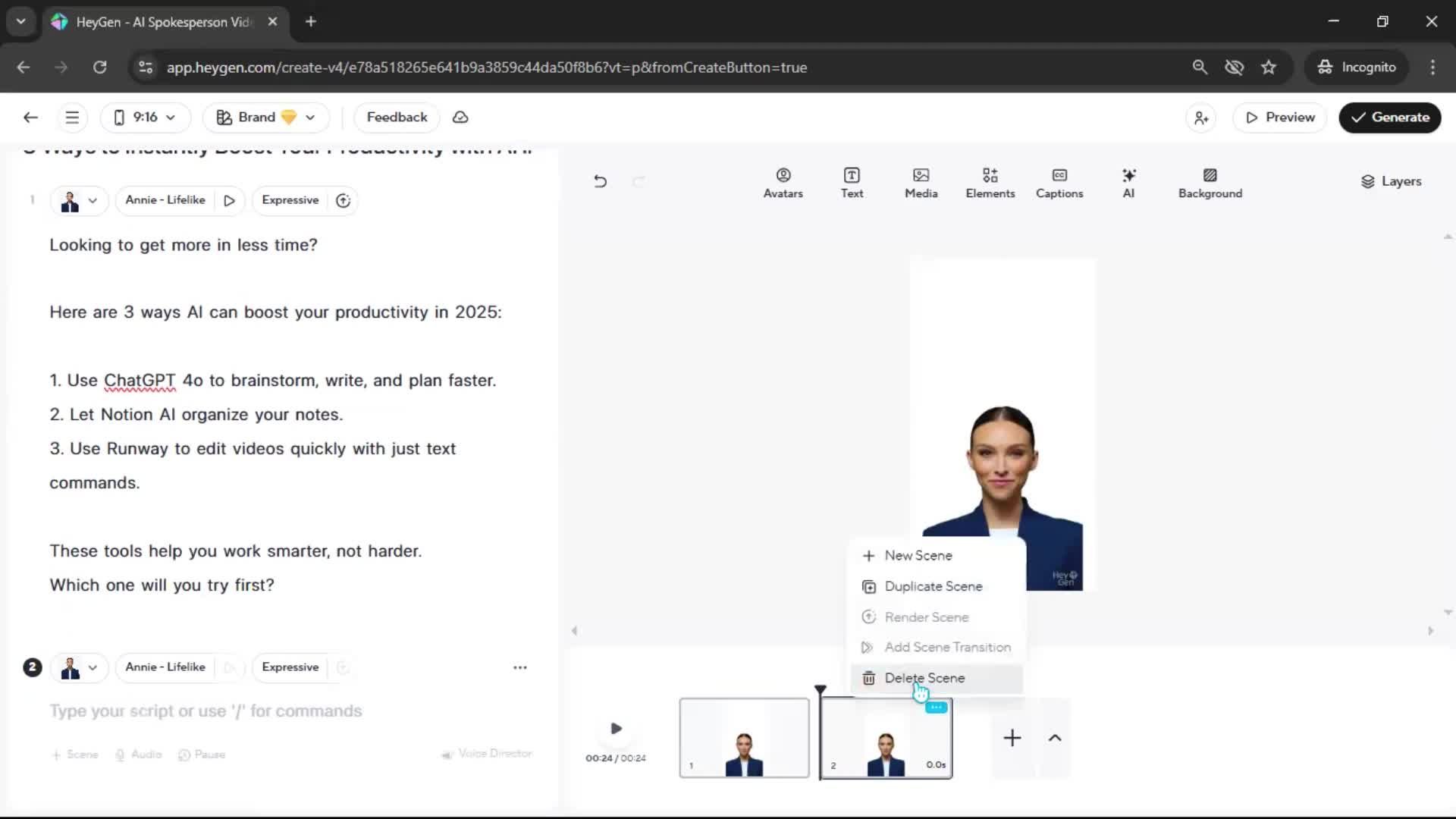 Creating a video screenshot