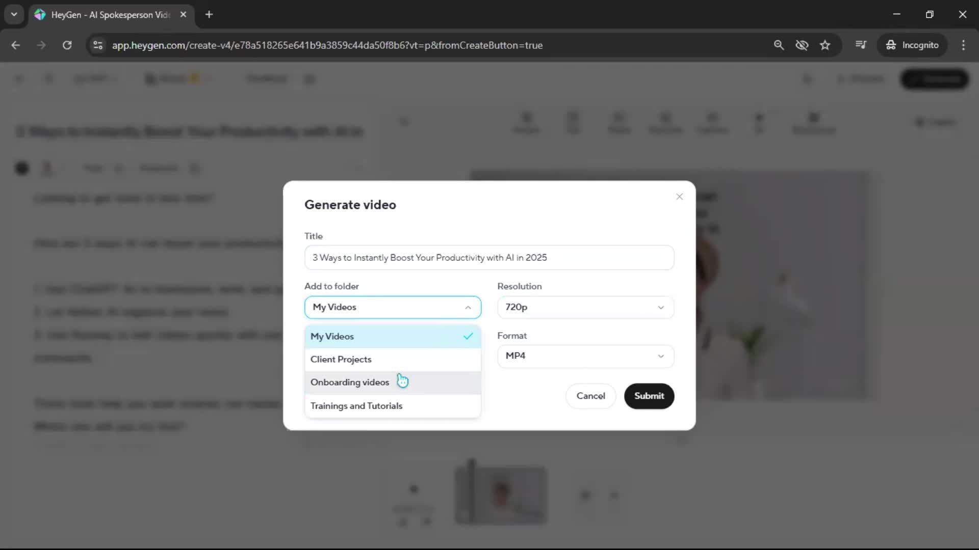 Creating a video screenshot
