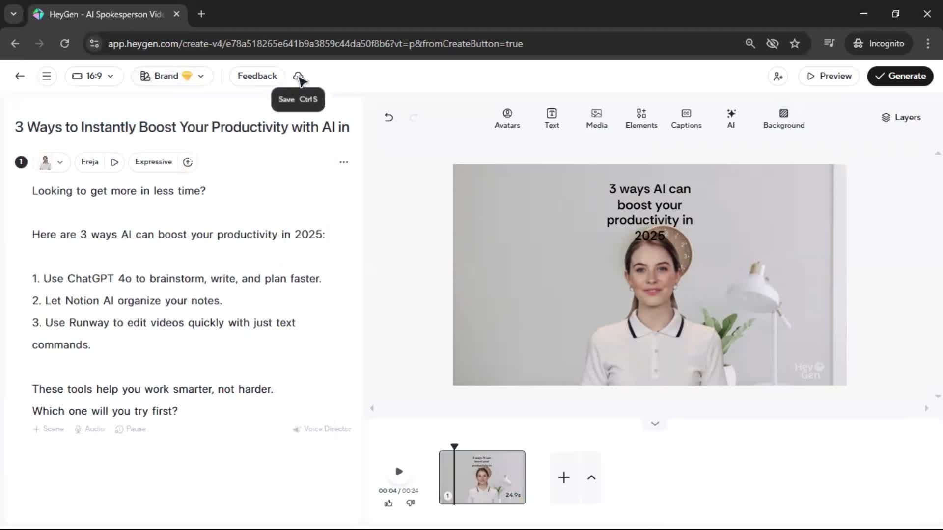Creating a video screenshot