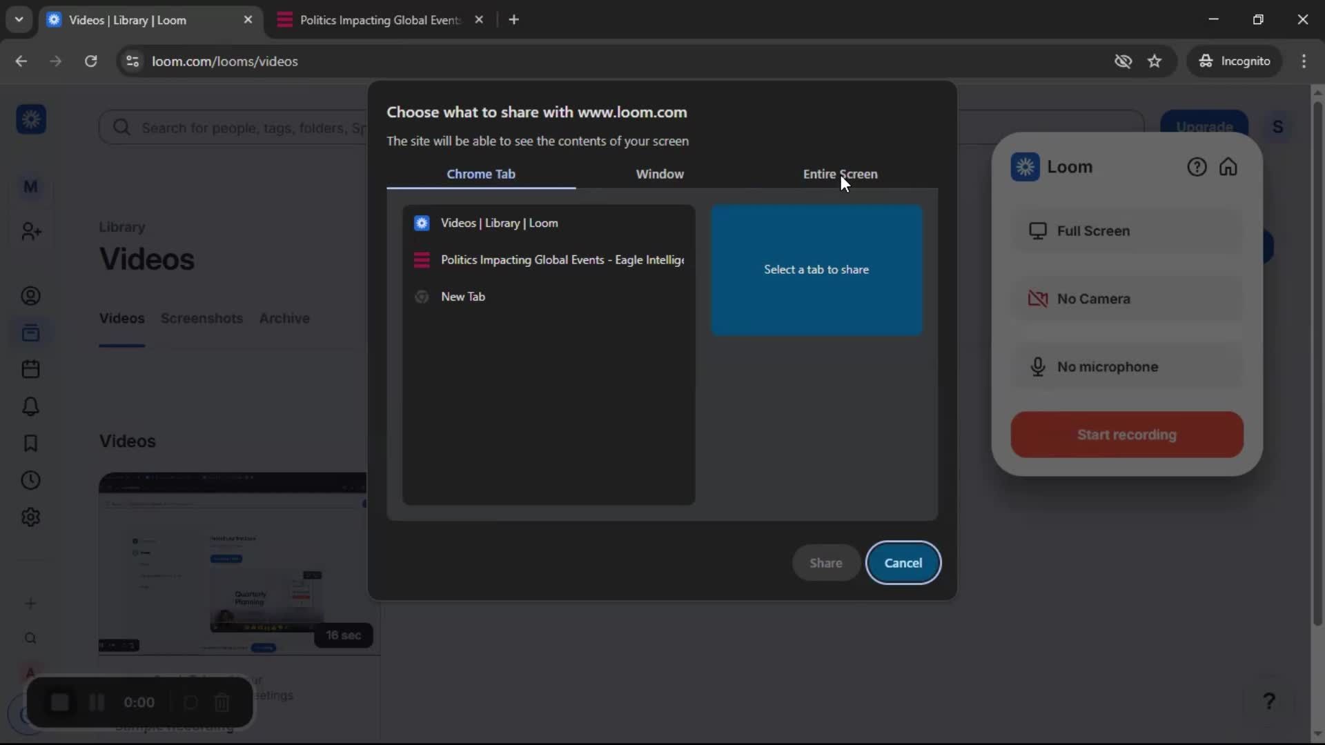 Creating a video screenshot