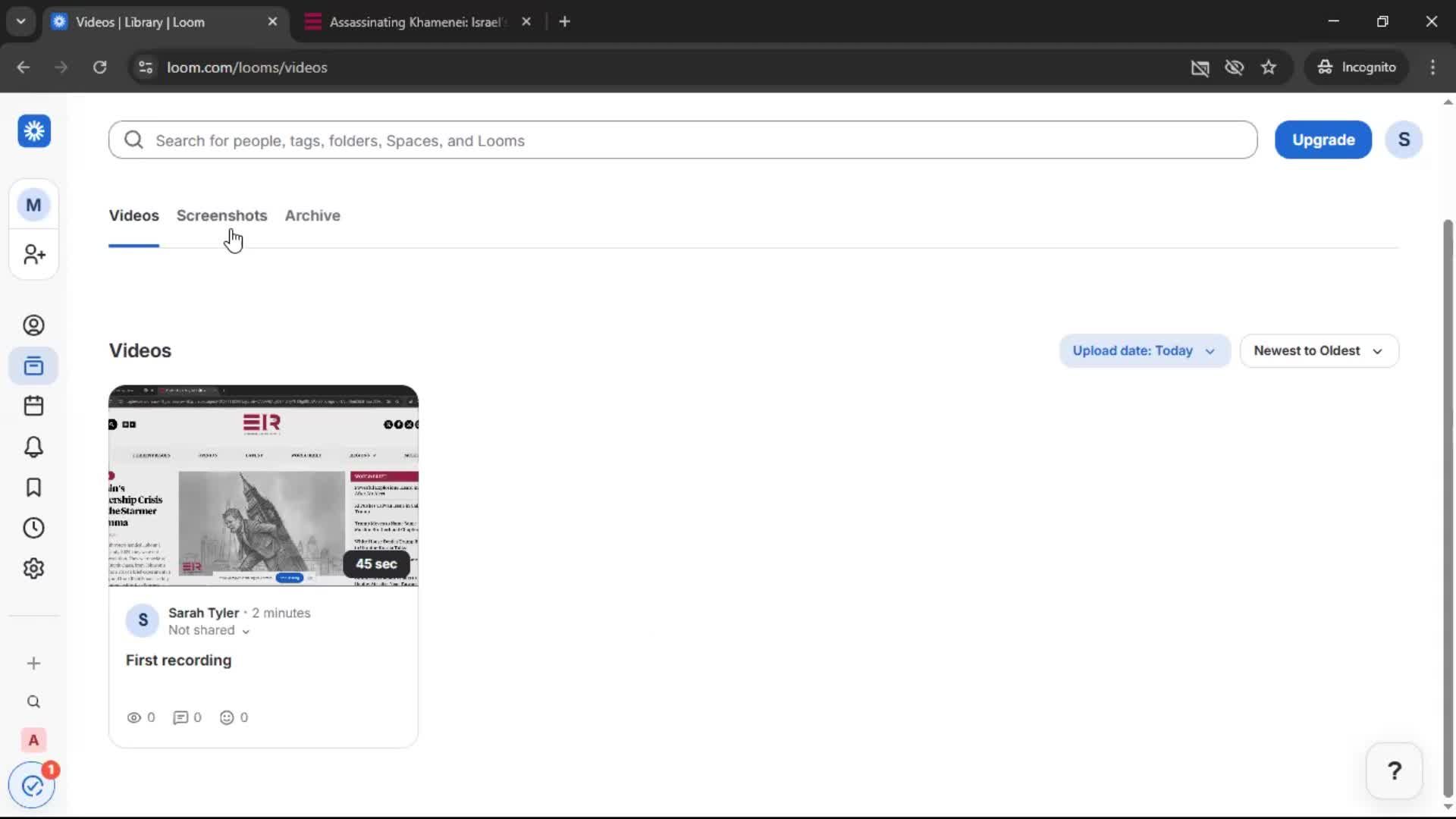 Creating a video screenshot