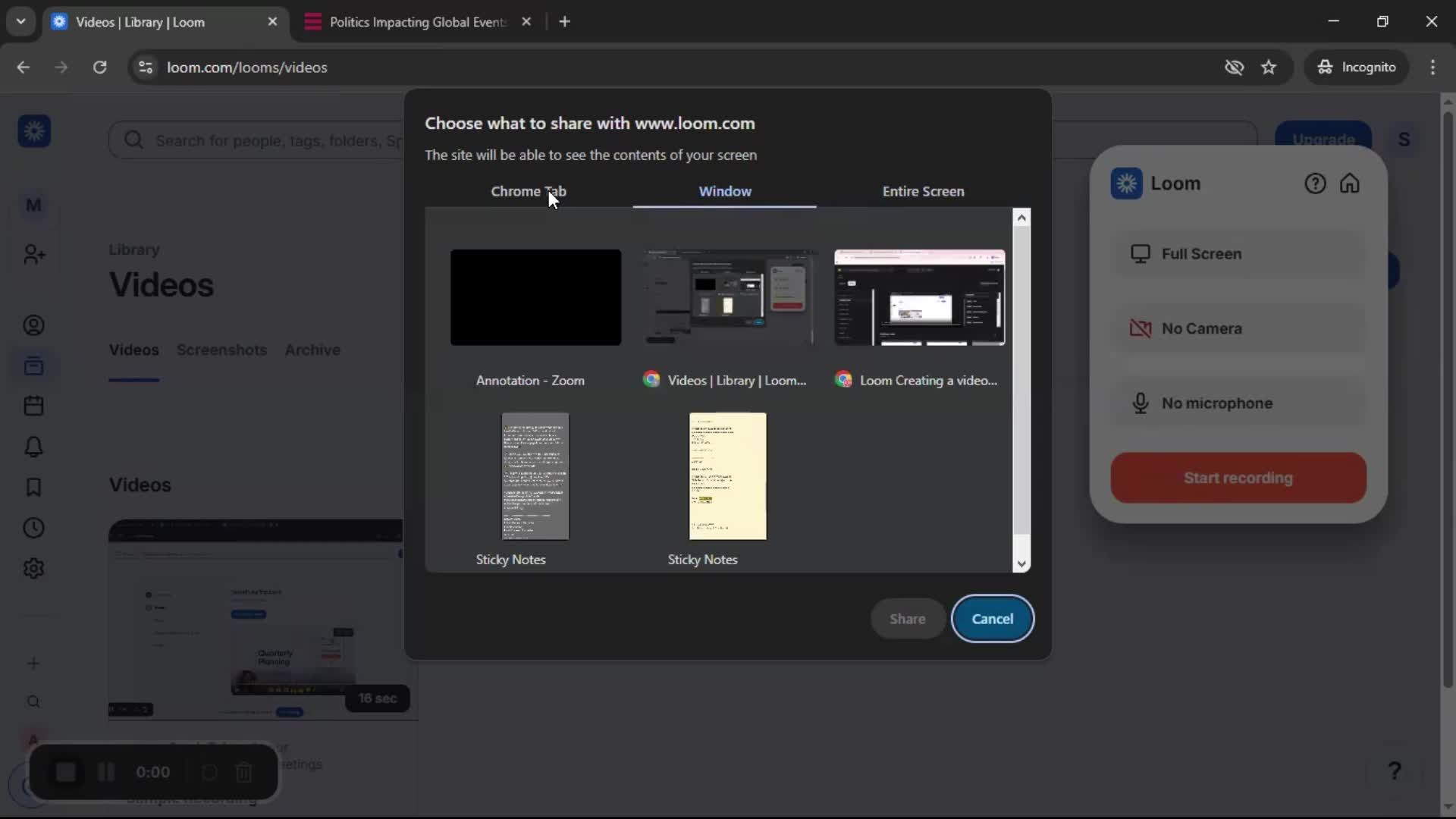 Creating a video screenshot
