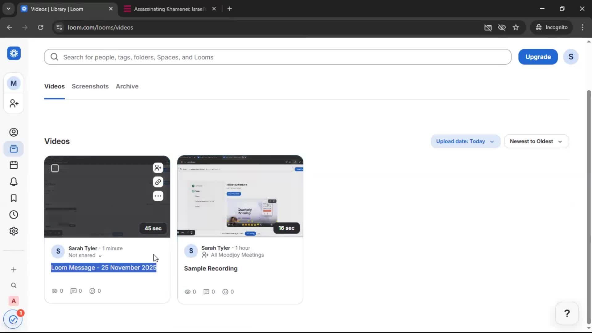 Creating a video screenshot