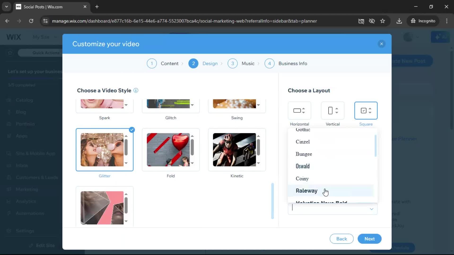 Creating a video on Wix video thumbnail