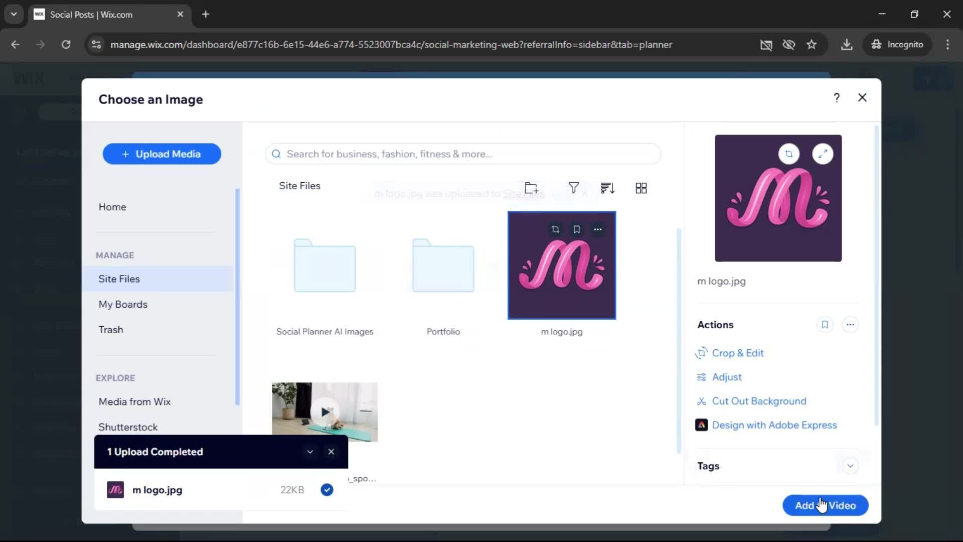 Creating a video screenshot