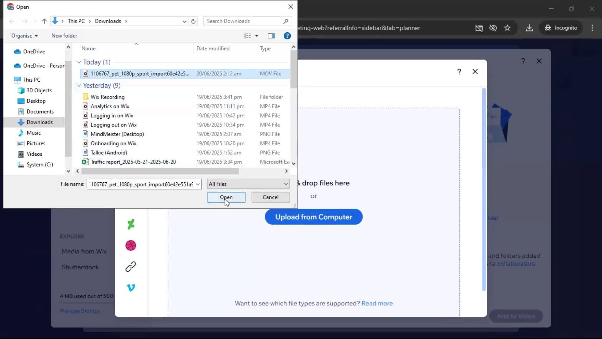 Creating a video screenshot