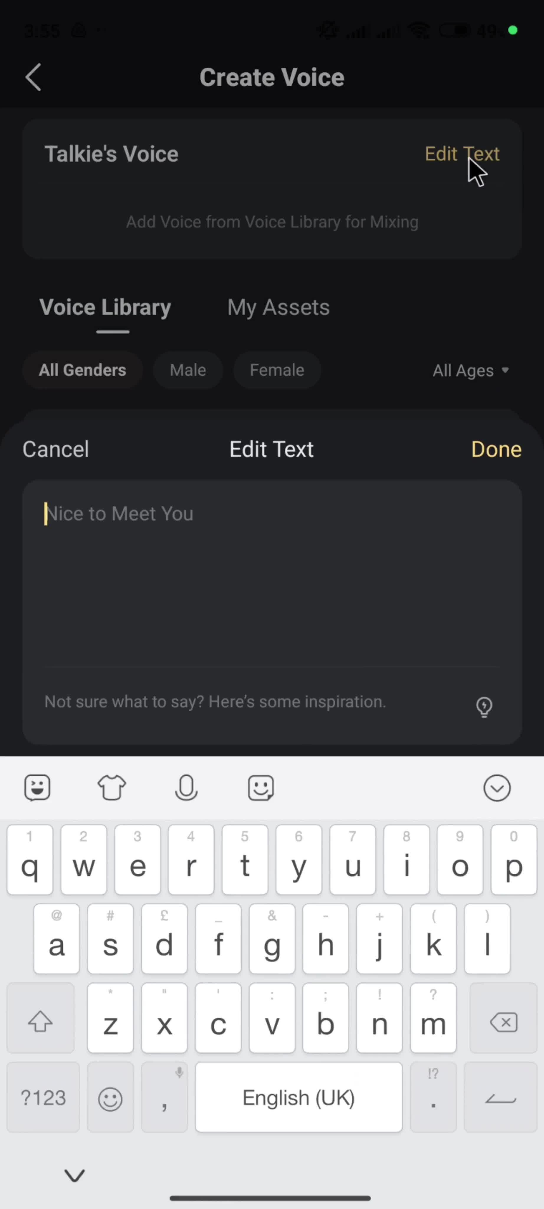 Creating a voice screenshot