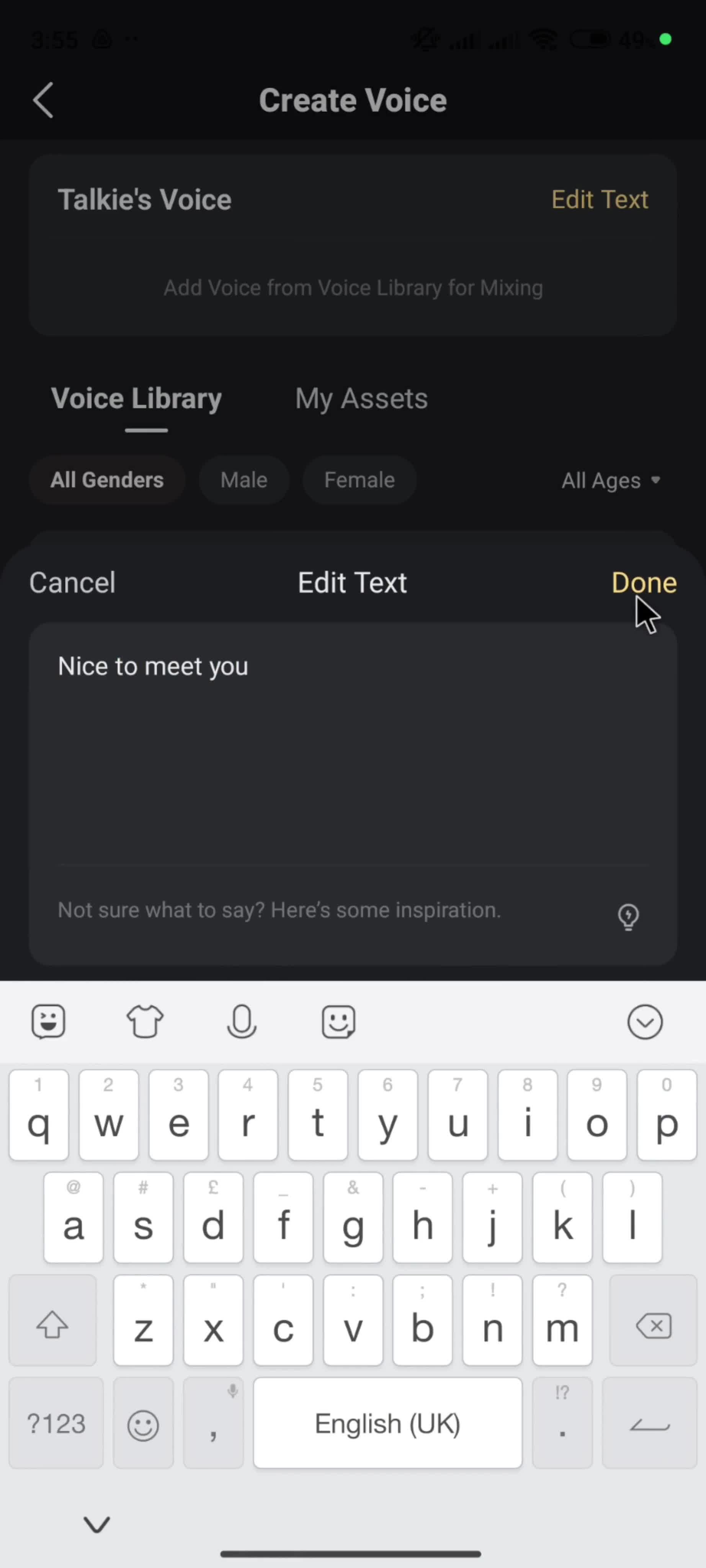 Creating a voice screenshot