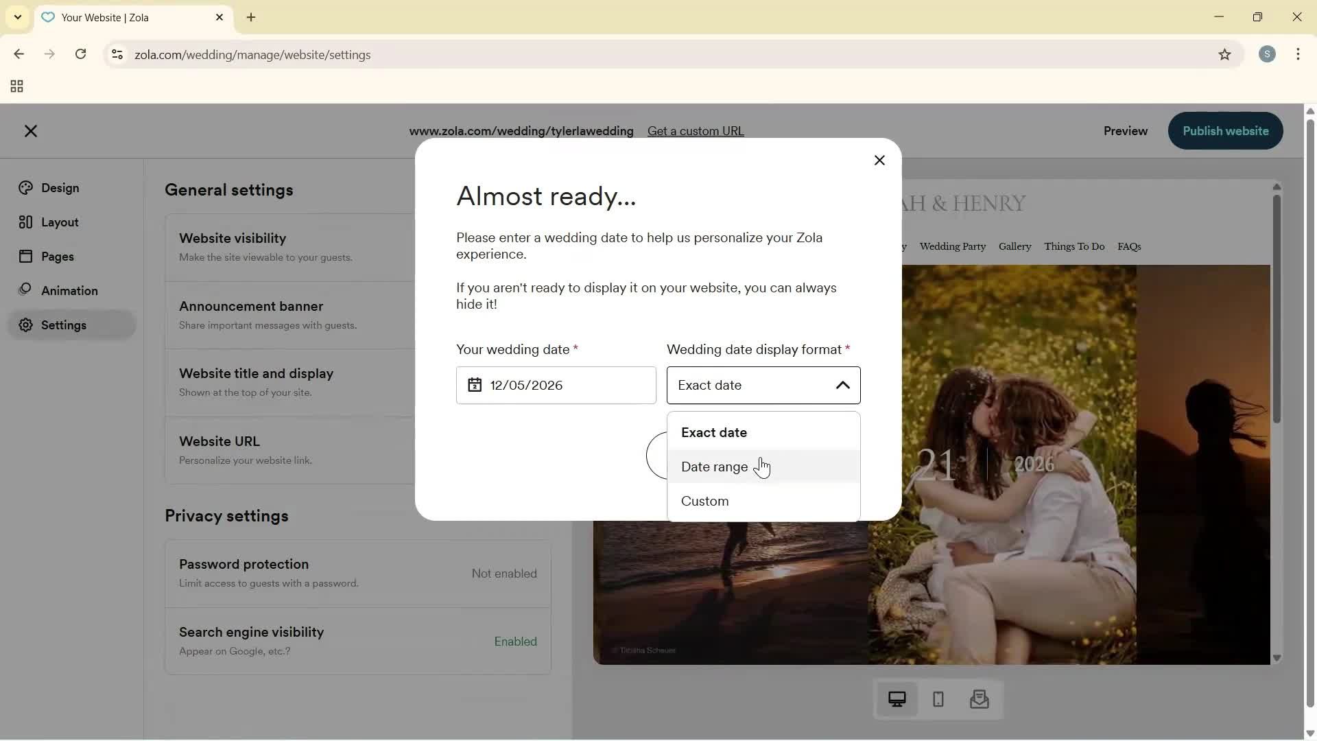 Creating a website screenshot