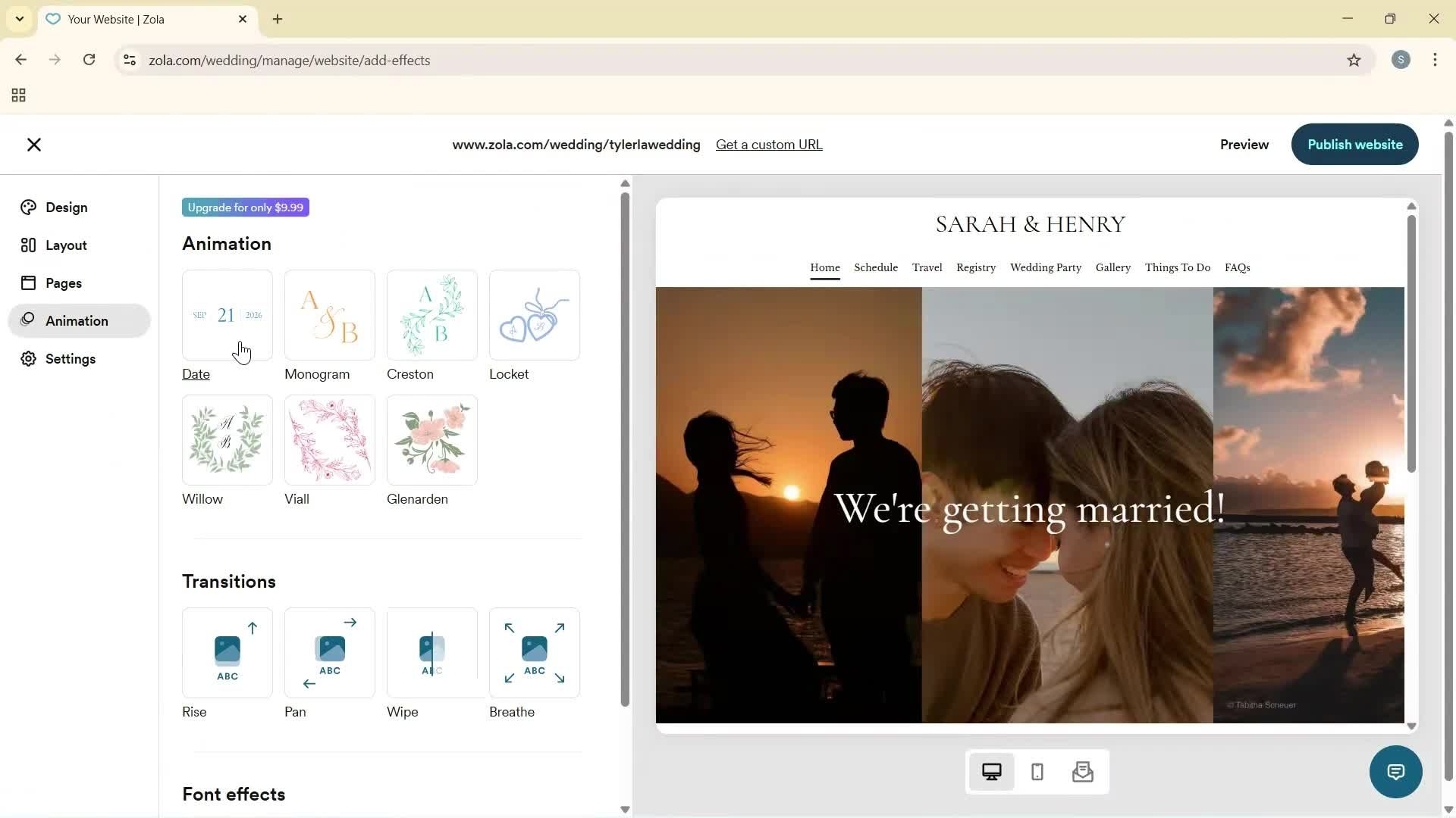 Creating a website screenshot