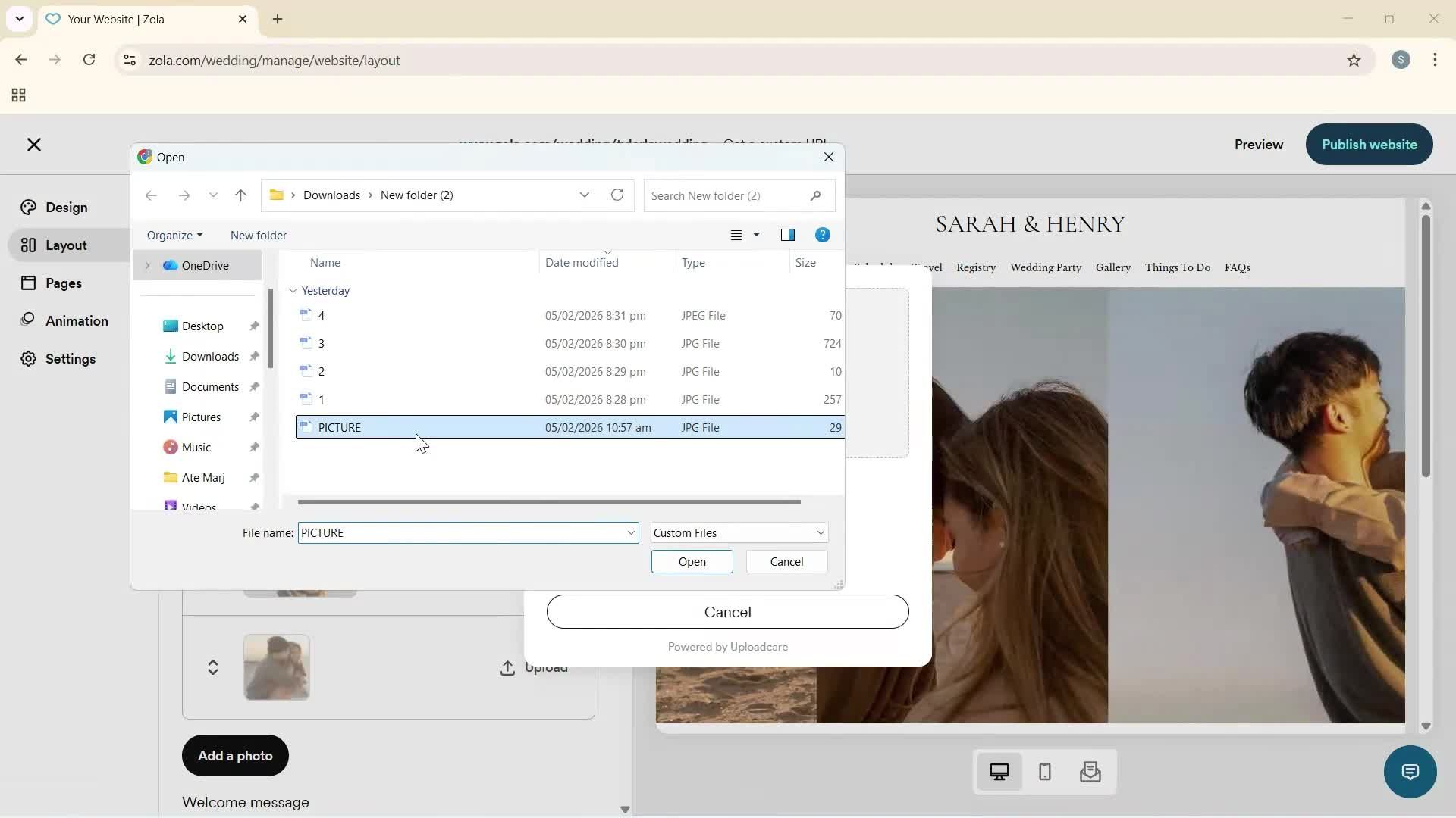 Creating a website screenshot