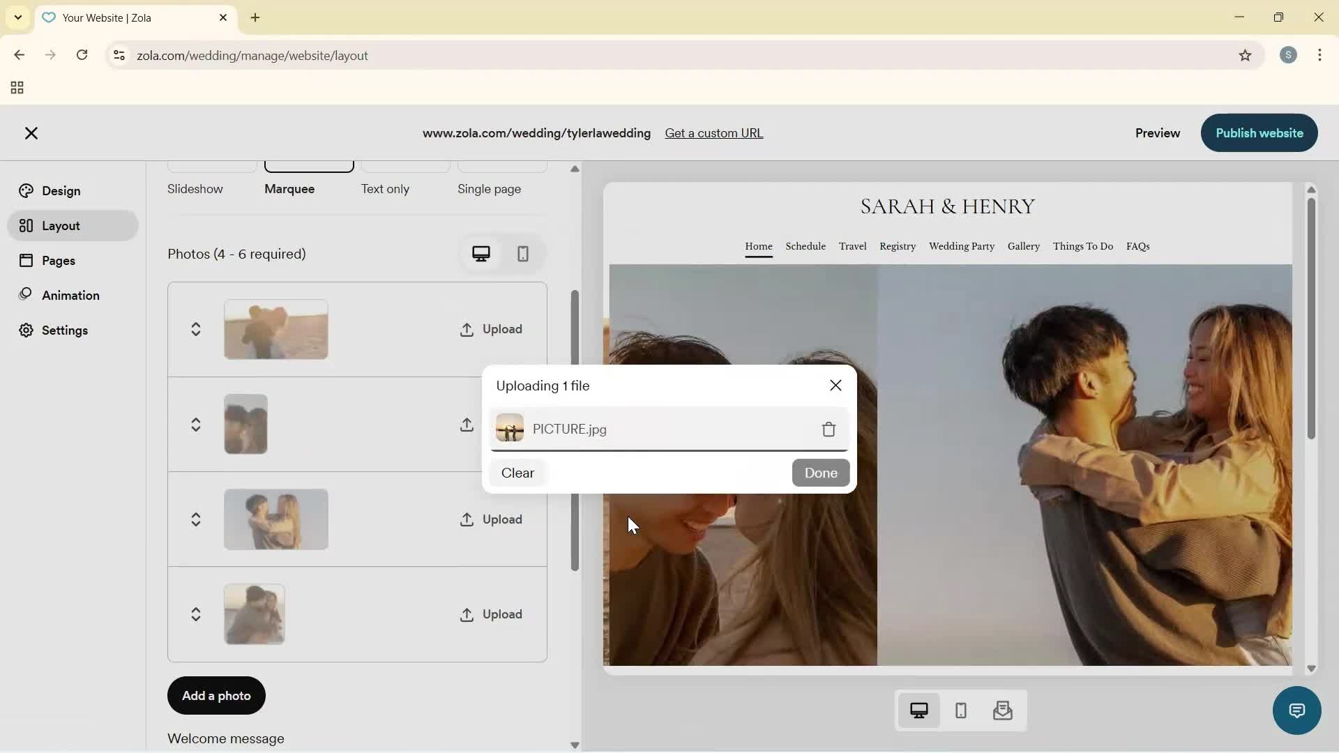 Creating a website screenshot
