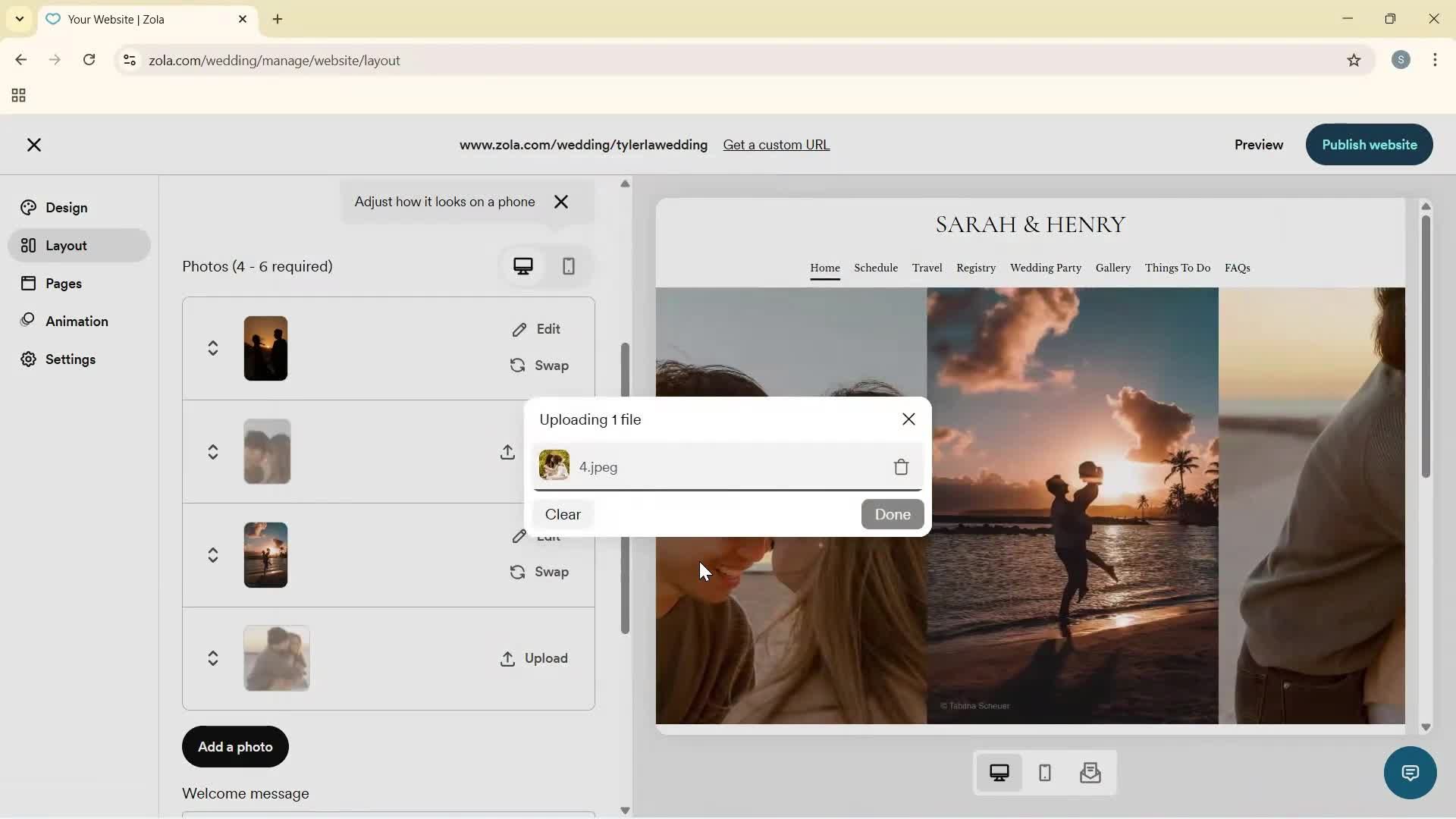 Creating a website screenshot