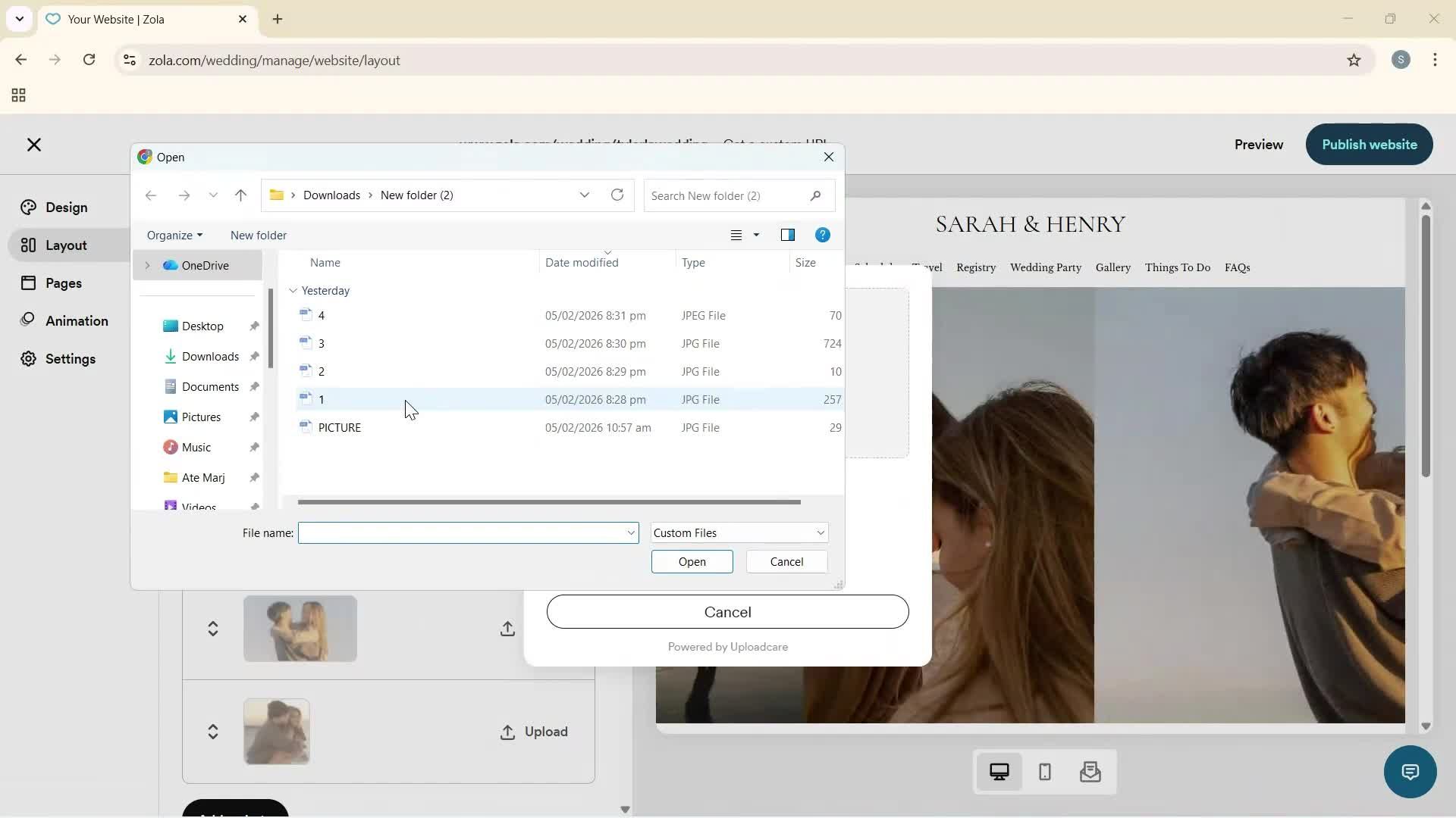 Creating a website screenshot