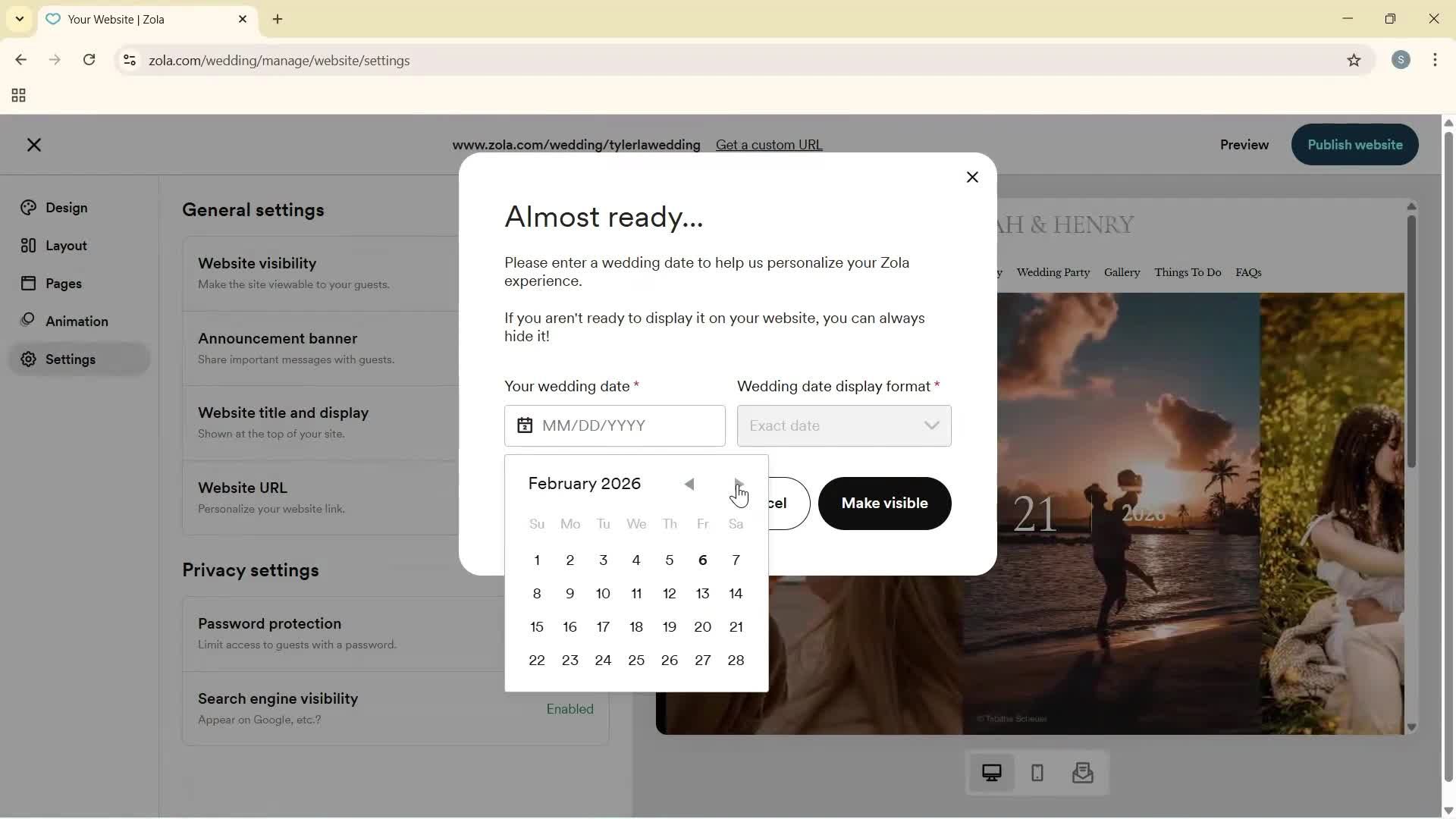 Creating a website screenshot