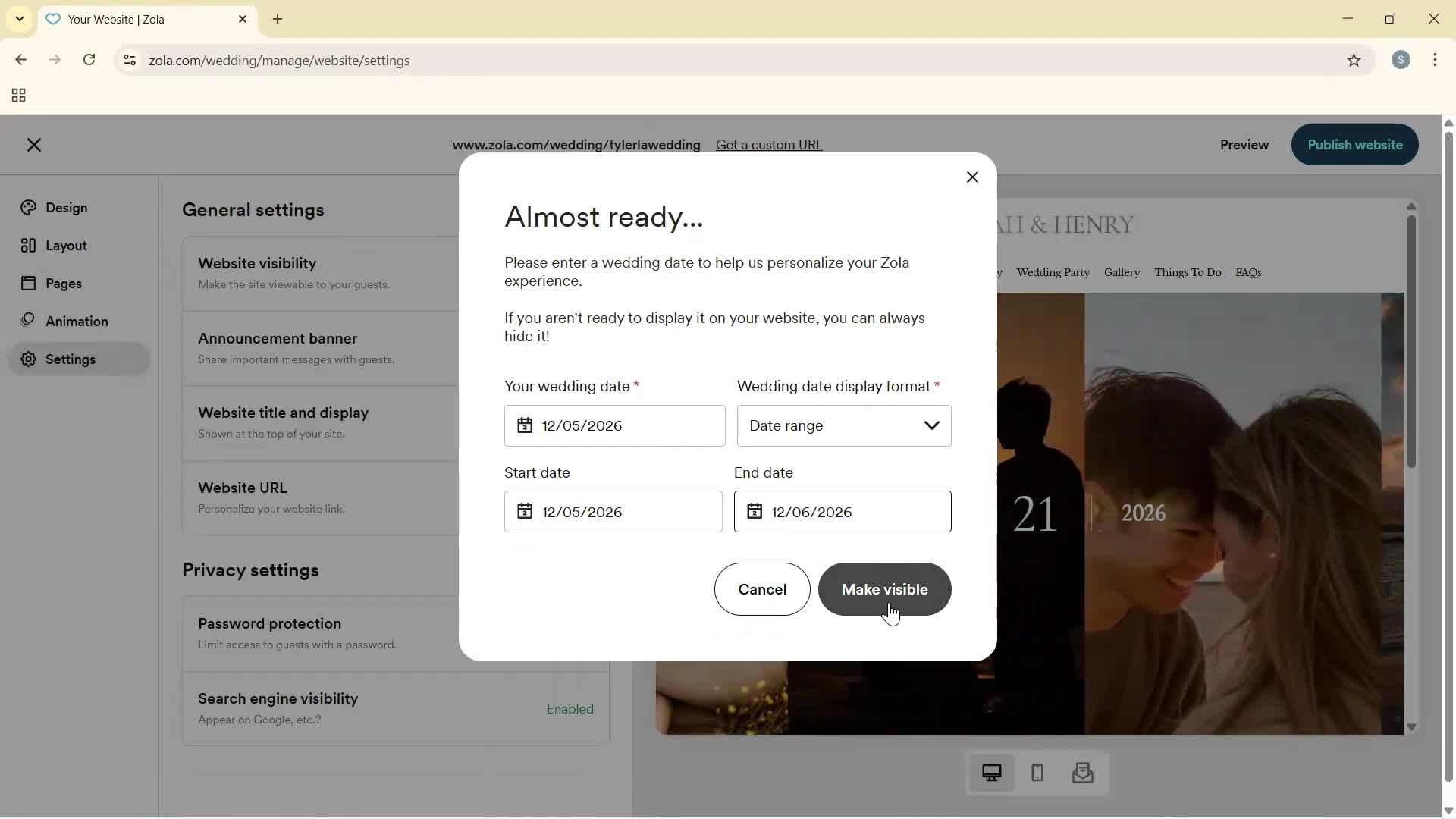 Creating a website screenshot