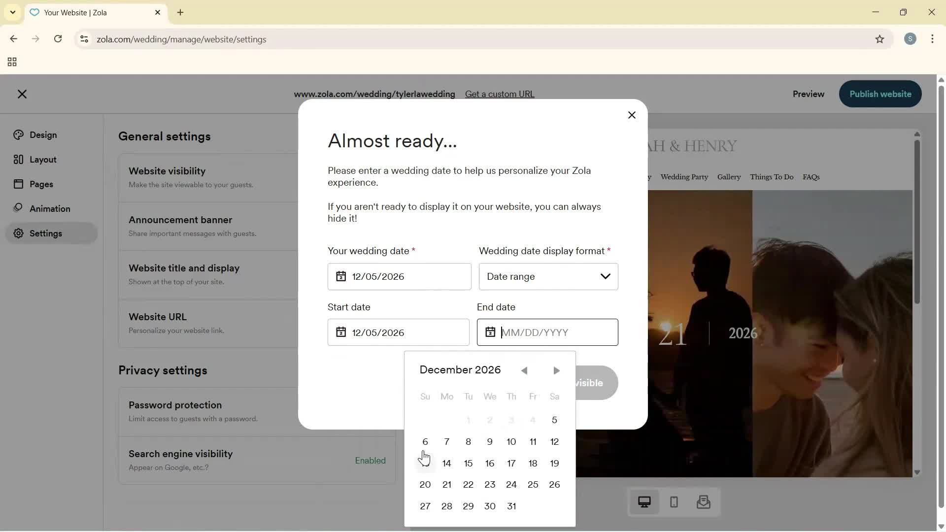 Creating a website screenshot