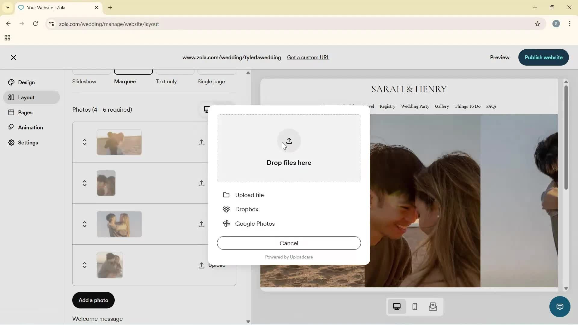 Creating a website screenshot