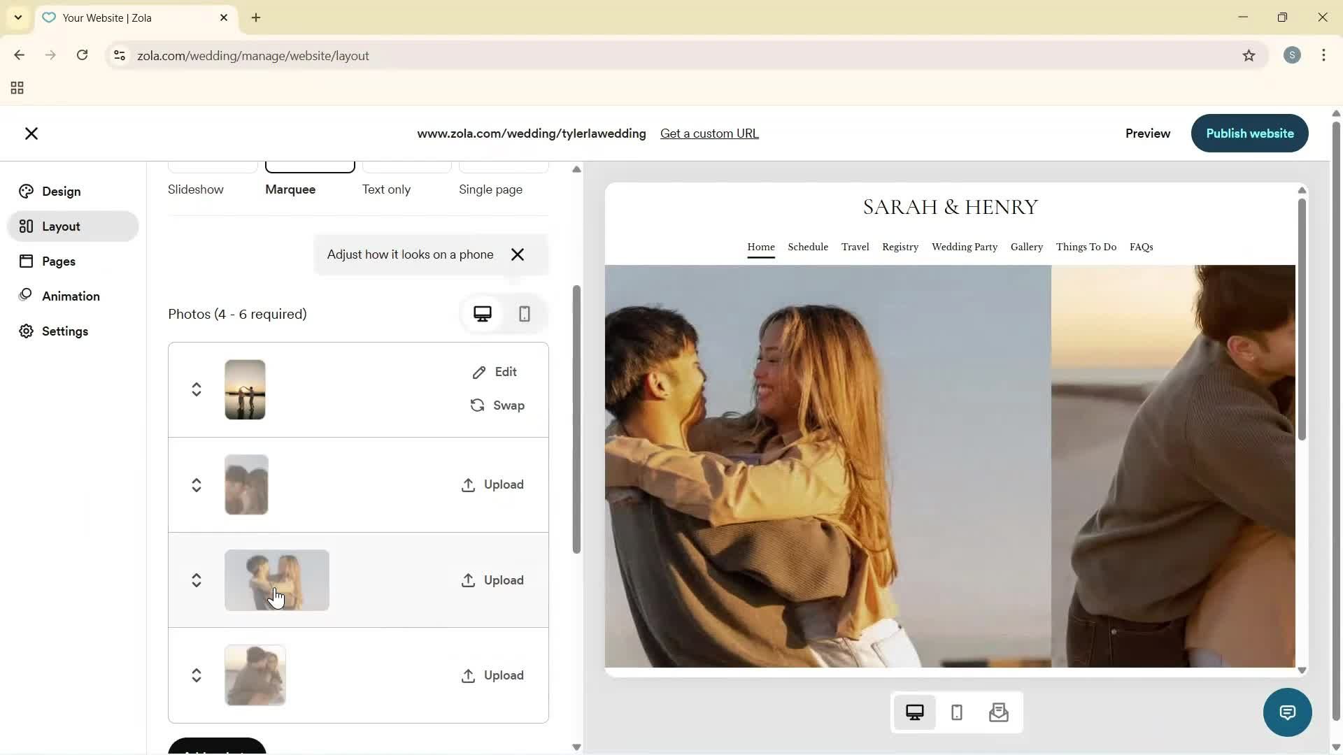 Creating a website screenshot