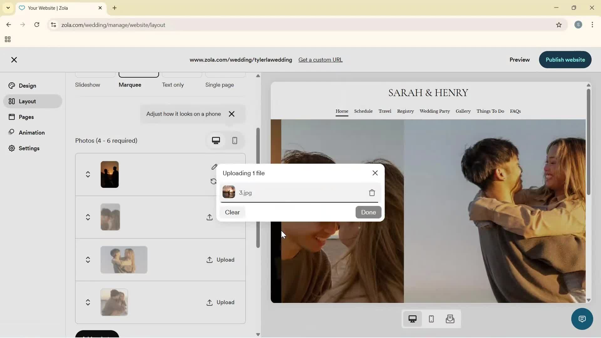 Creating a website screenshot