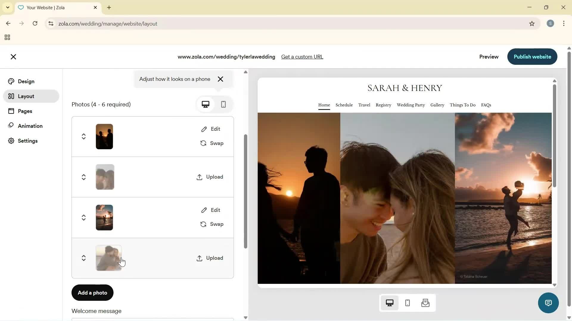 Creating a website screenshot
