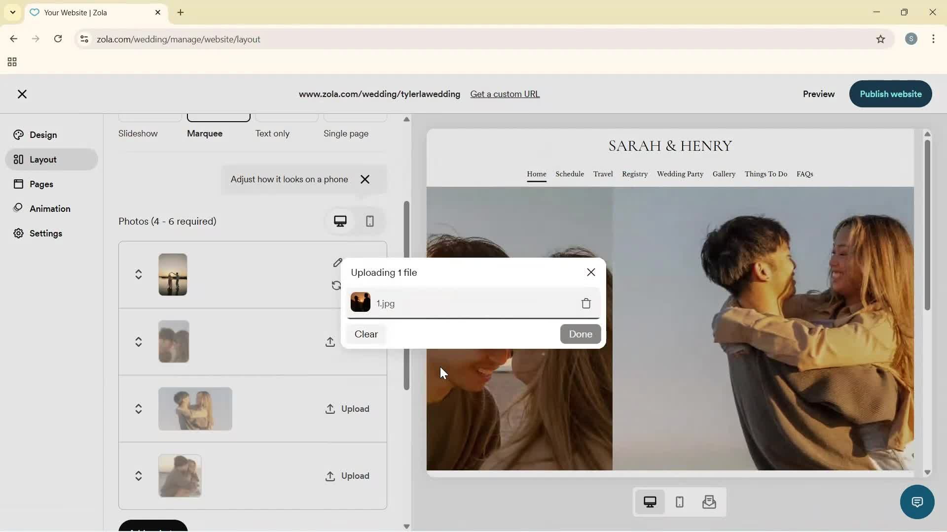 Creating a website screenshot