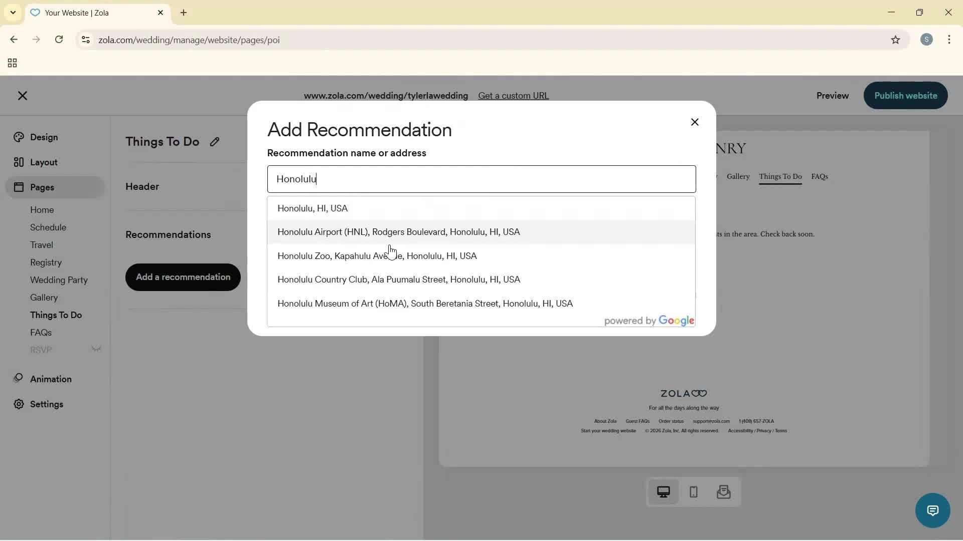 Creating a website screenshot