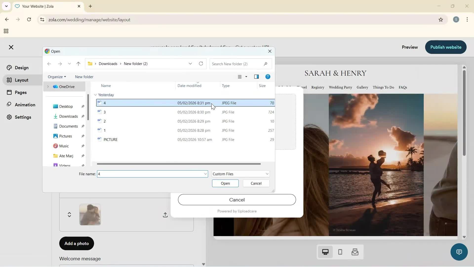 Creating a website screenshot