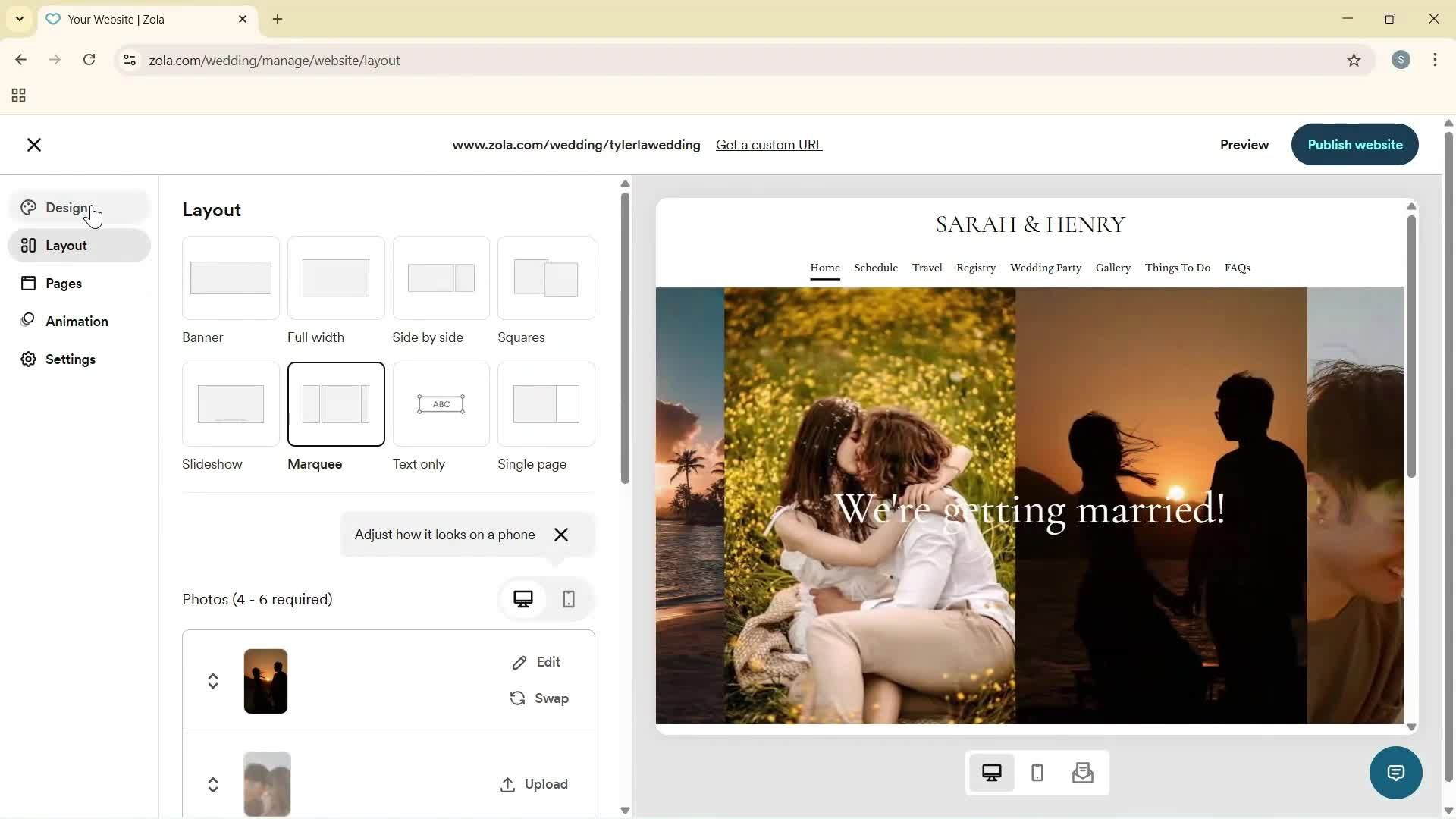 Creating a website screenshot