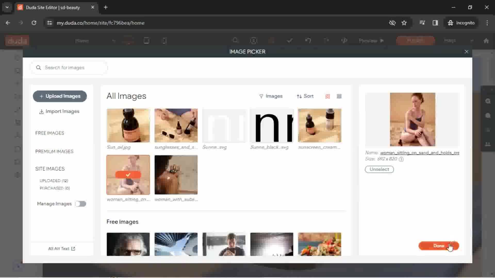 Creating a website screenshot