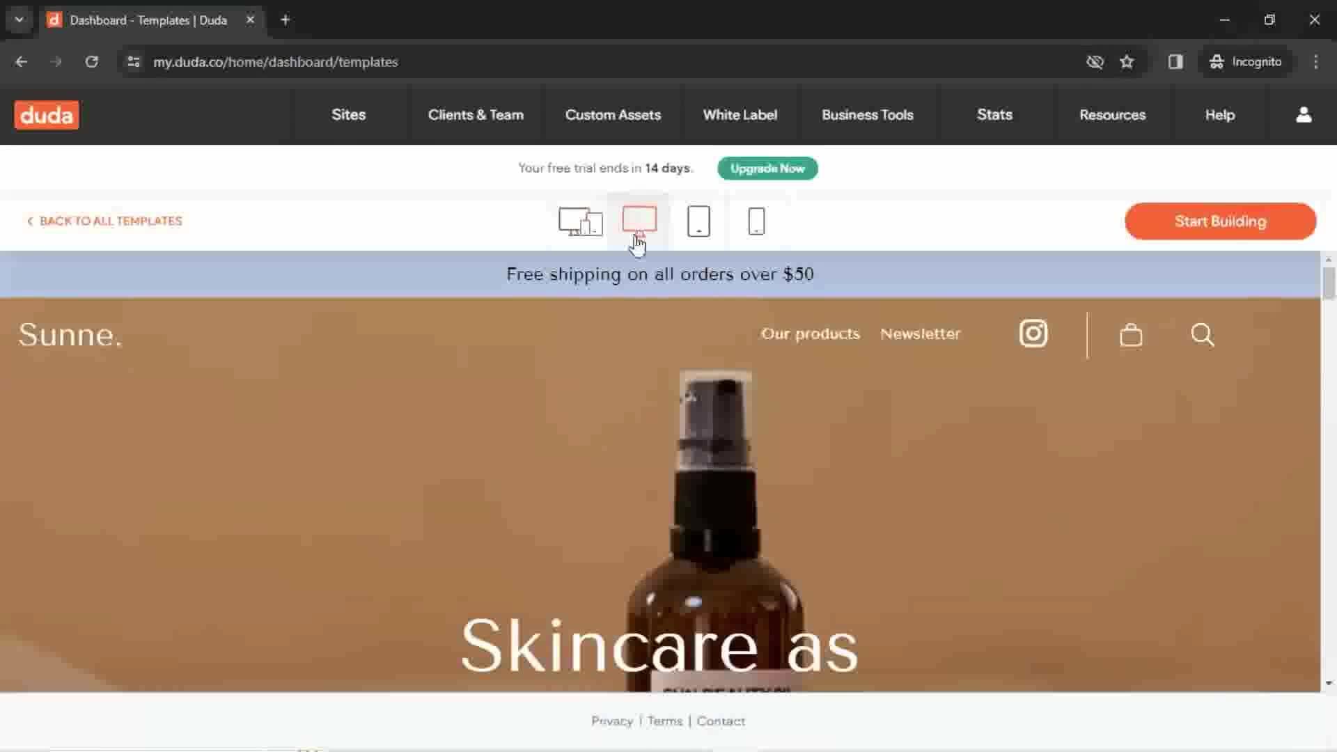 Creating a website screenshot