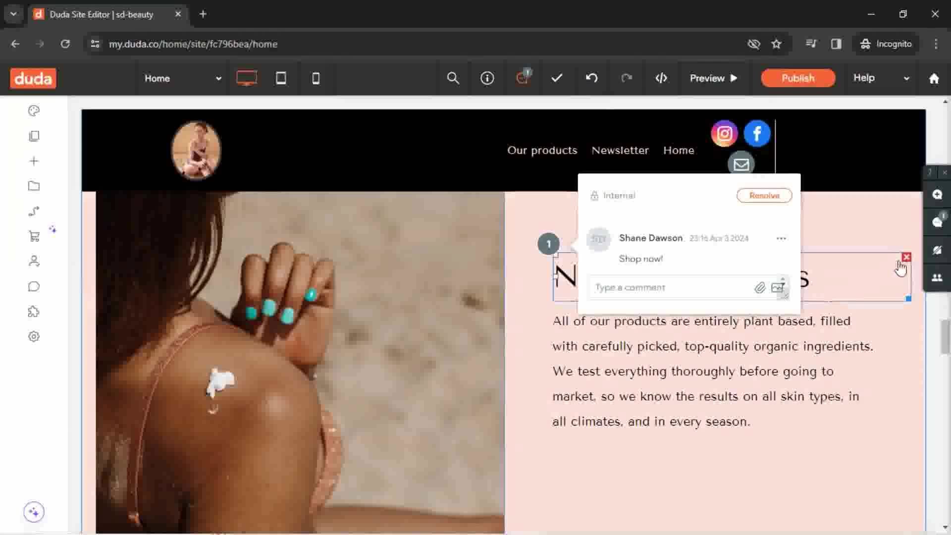 Creating a website screenshot