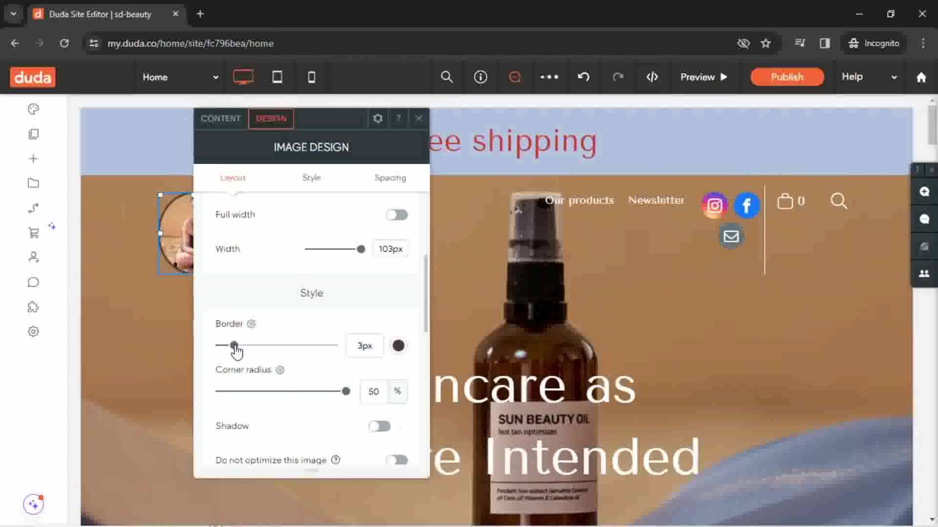 Creating a website screenshot