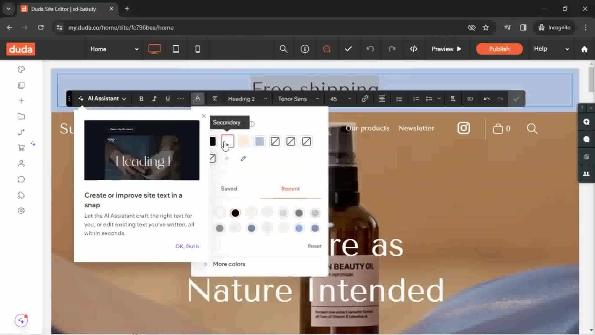 Creating a website screenshot