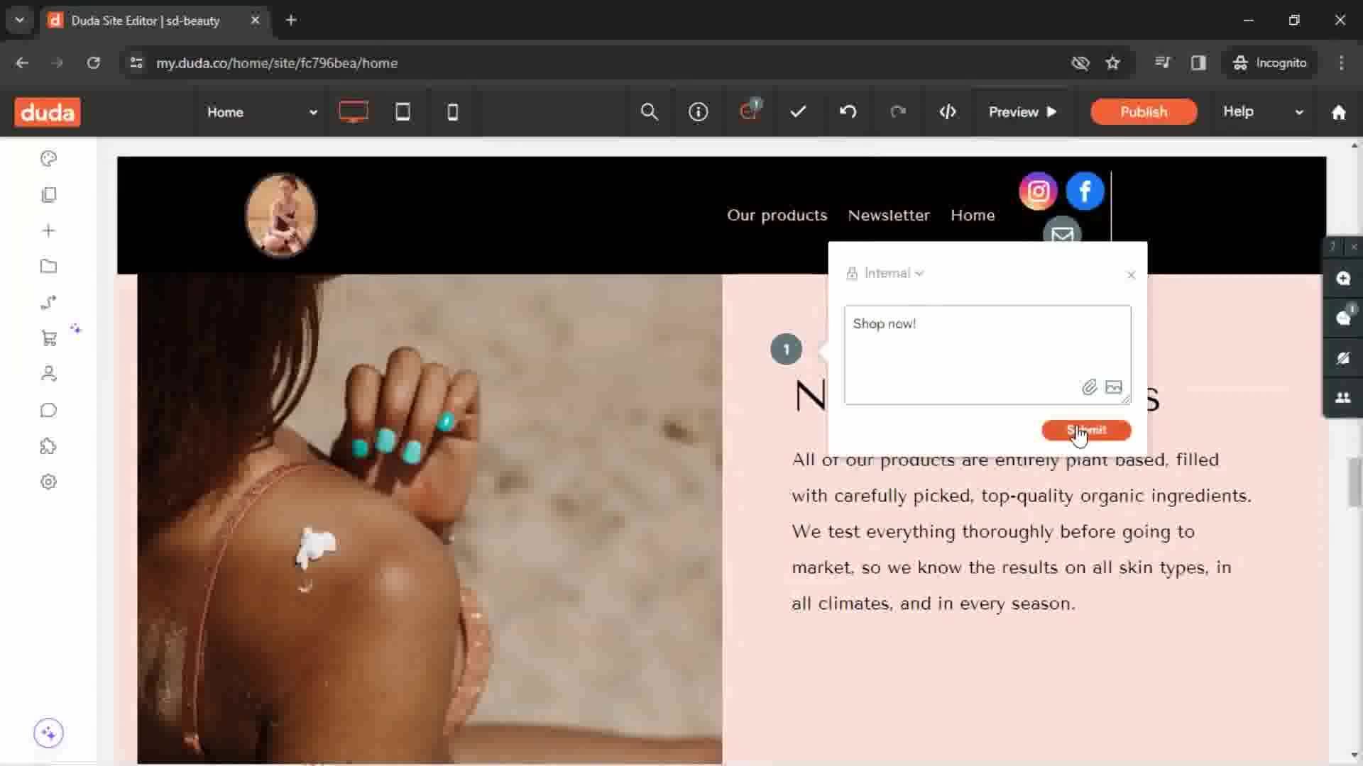 Creating a website screenshot