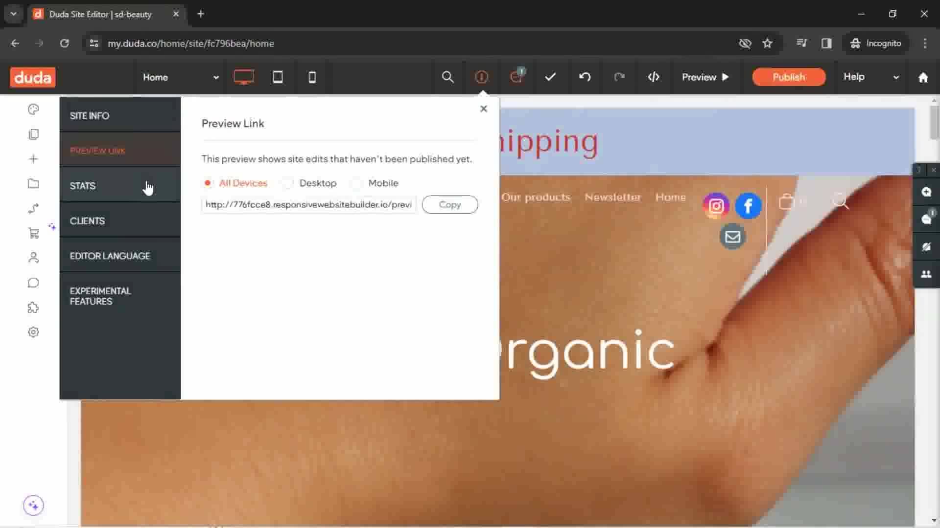 Creating a website screenshot
