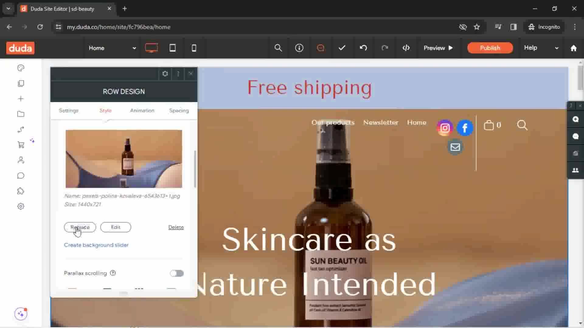 Creating a website screenshot