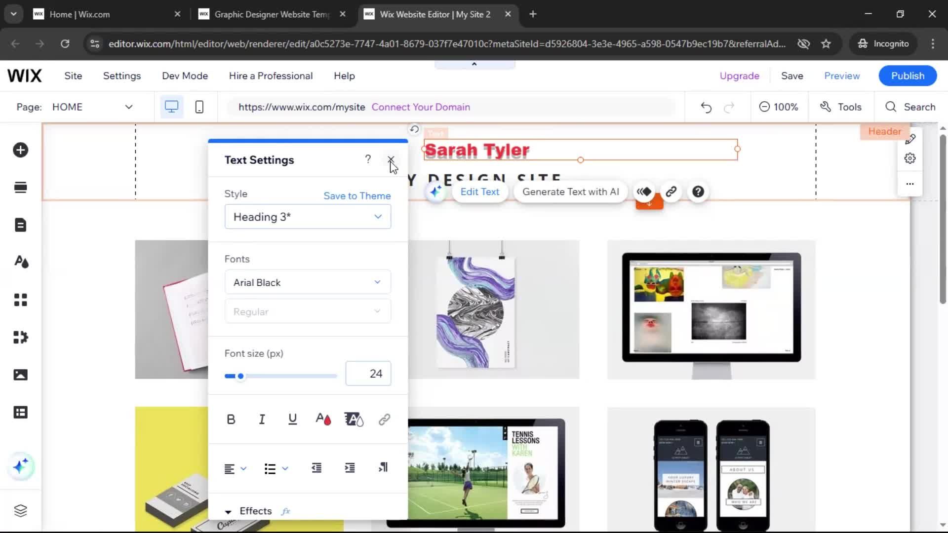 Creating a website screenshot