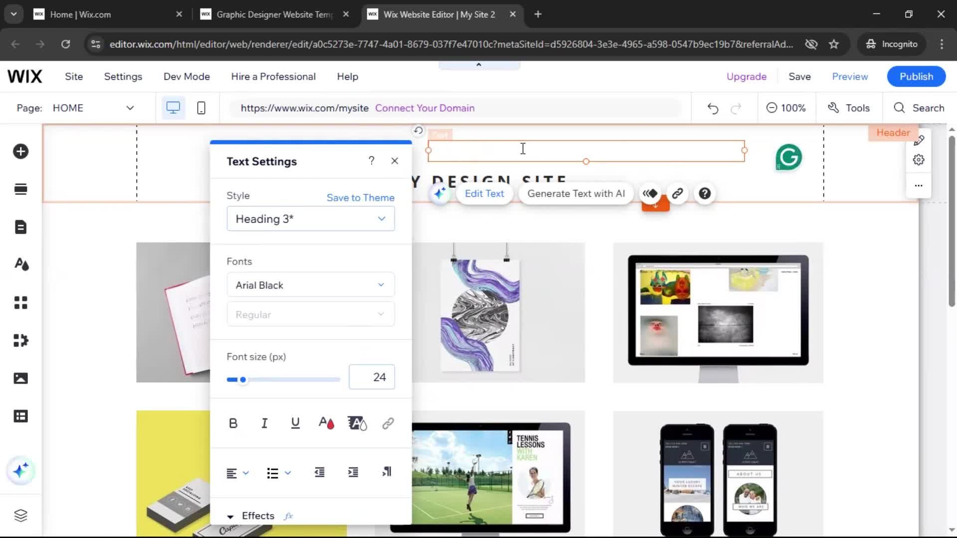 Creating a website screenshot