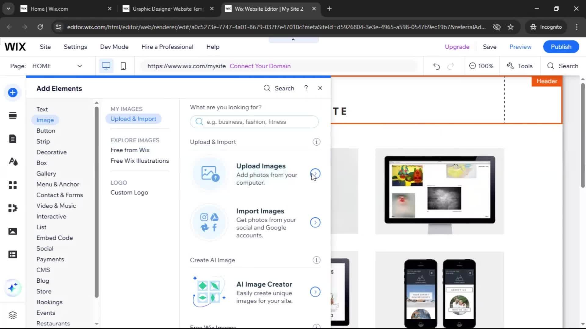 Creating a website screenshot
