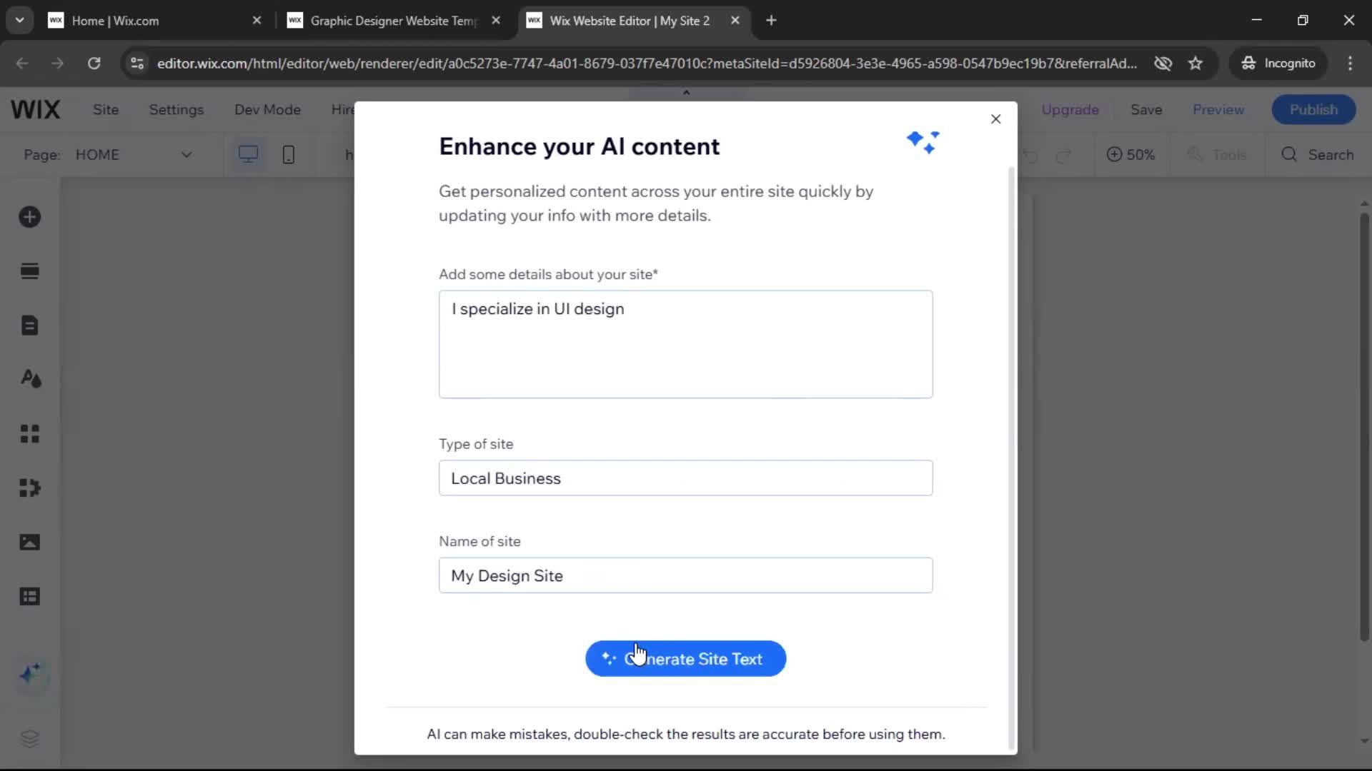 Creating a website screenshot