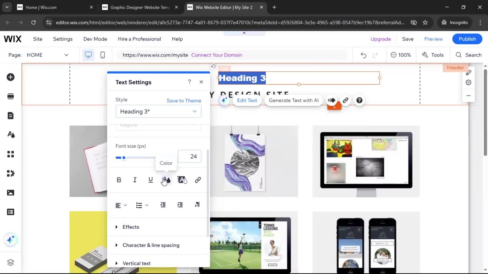 Creating a website screenshot