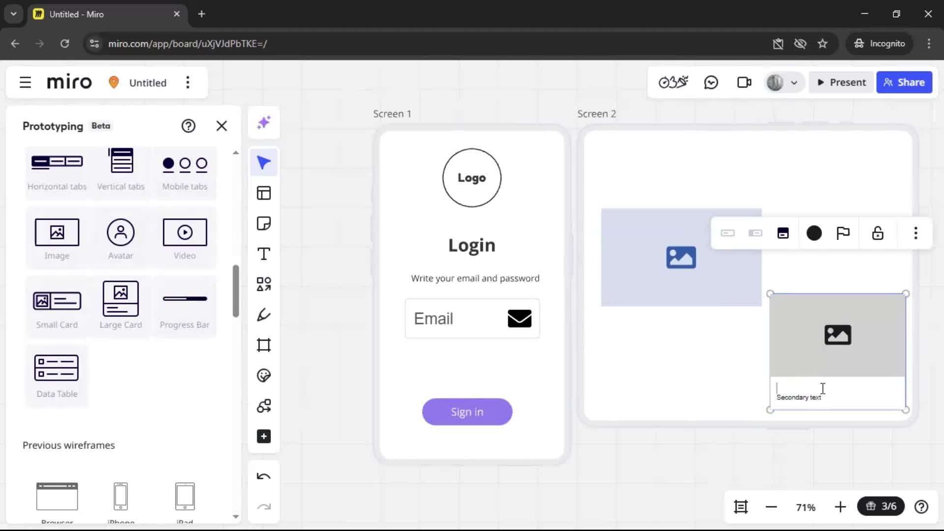 Creating a wireframe screenshot