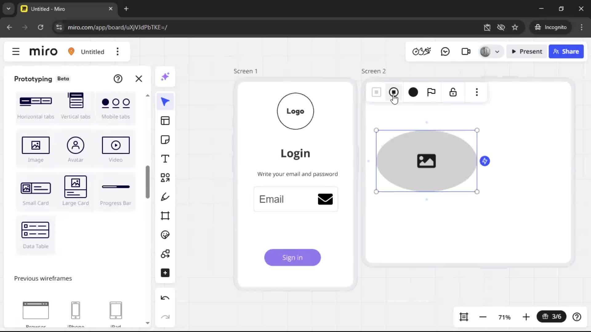 Creating a wireframe screenshot